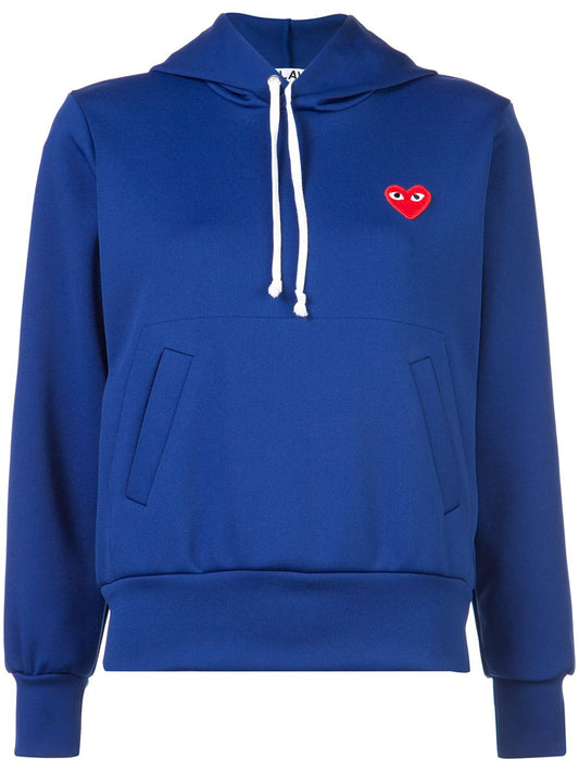 Heart-patch navy hoodie