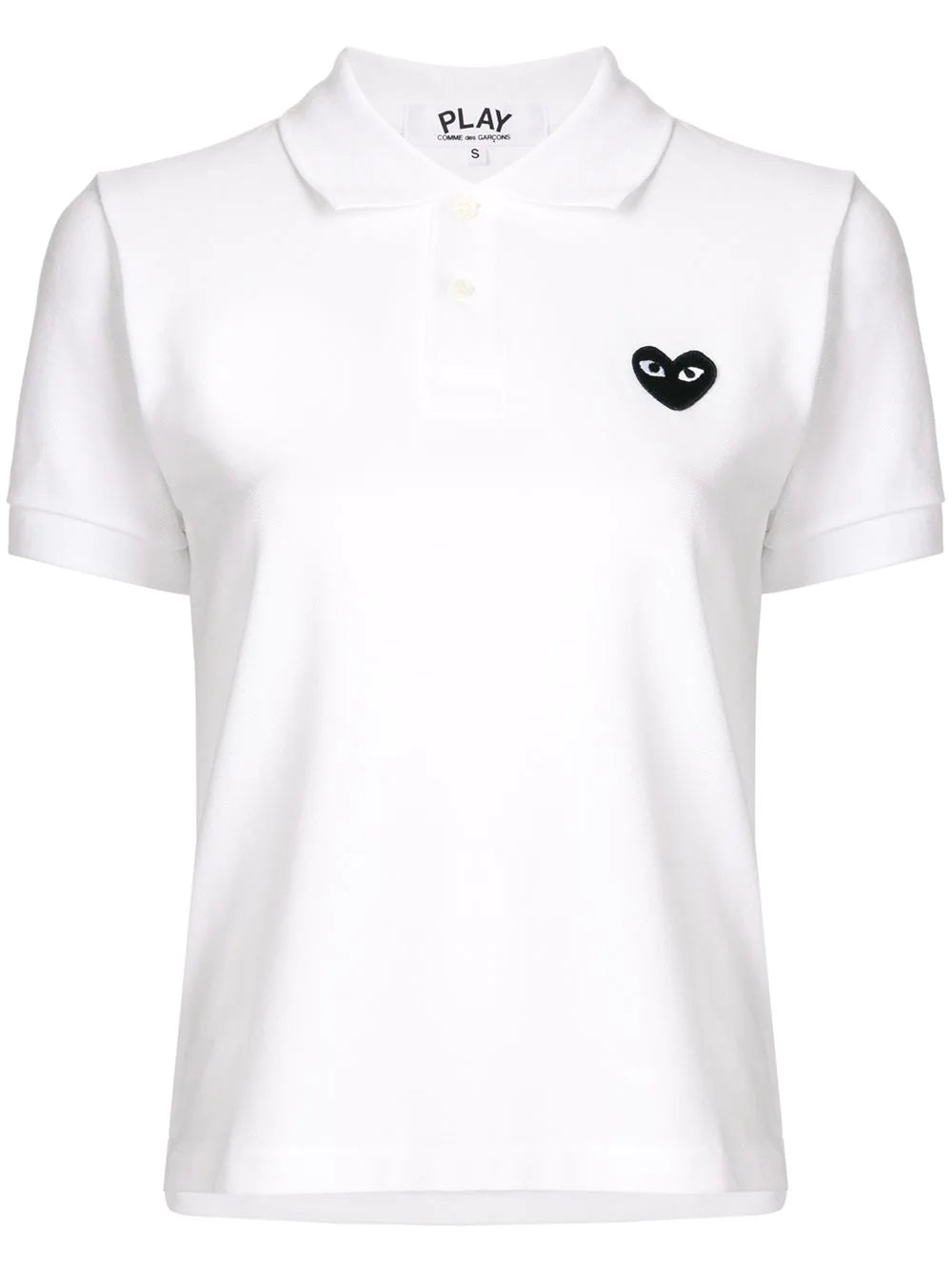 Logo-patch polo white shirt