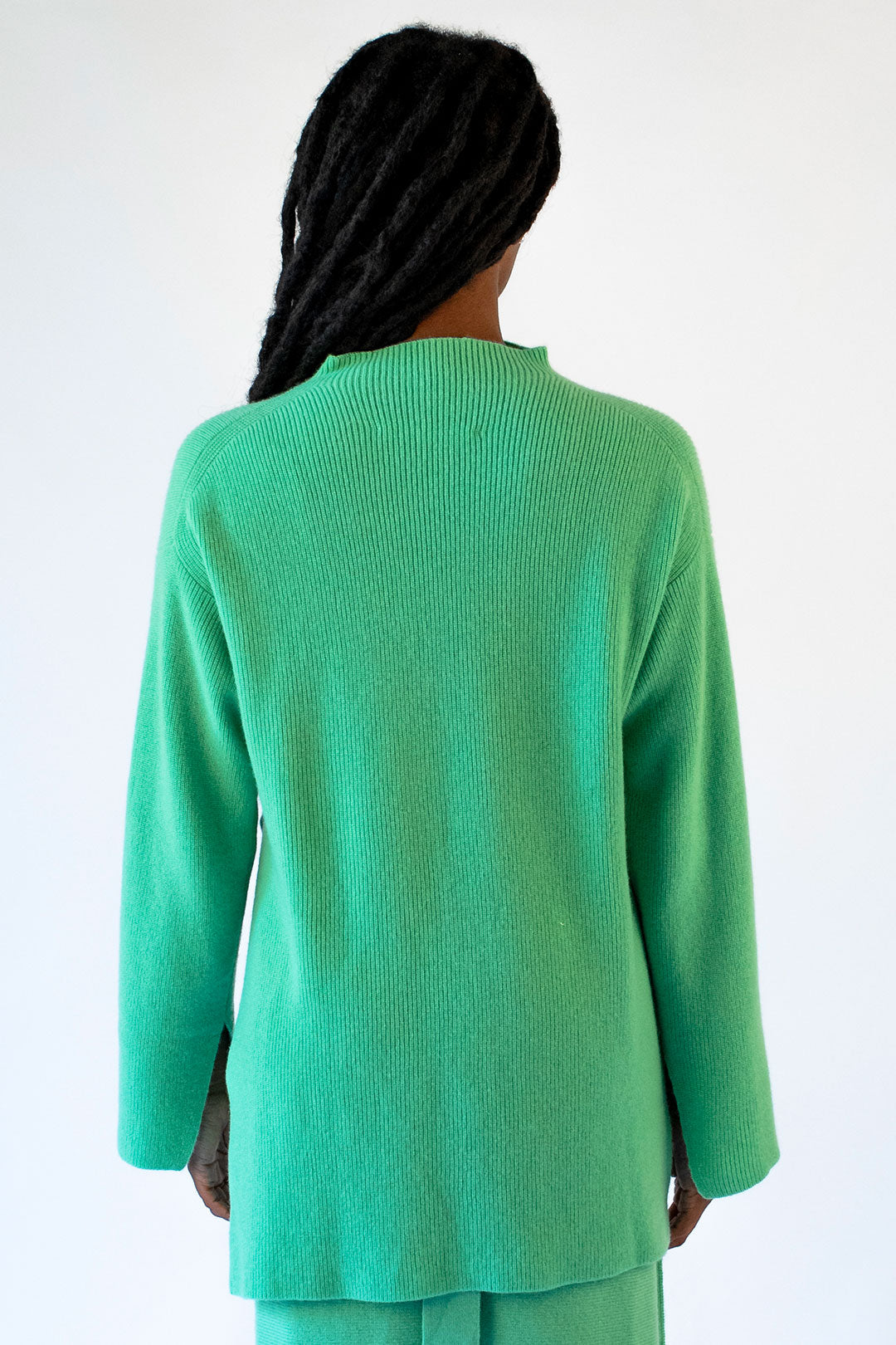 Maglia con scollo a cratere verde Manuela