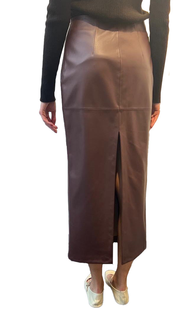 Brown Leather Skirt