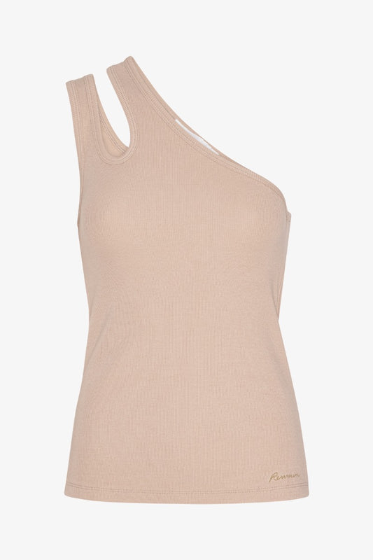 Taupe one-shoulder top