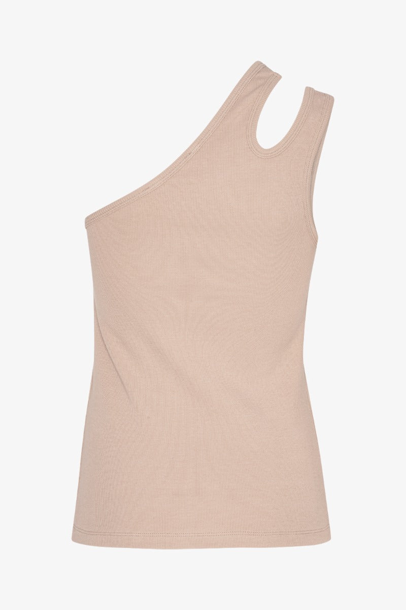 Taupe one-shoulder top