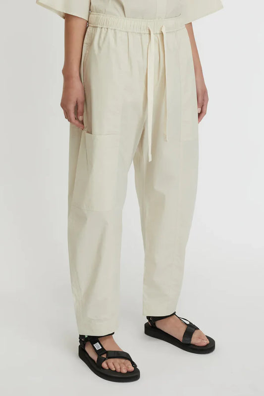Lm Poplin limestone trousers