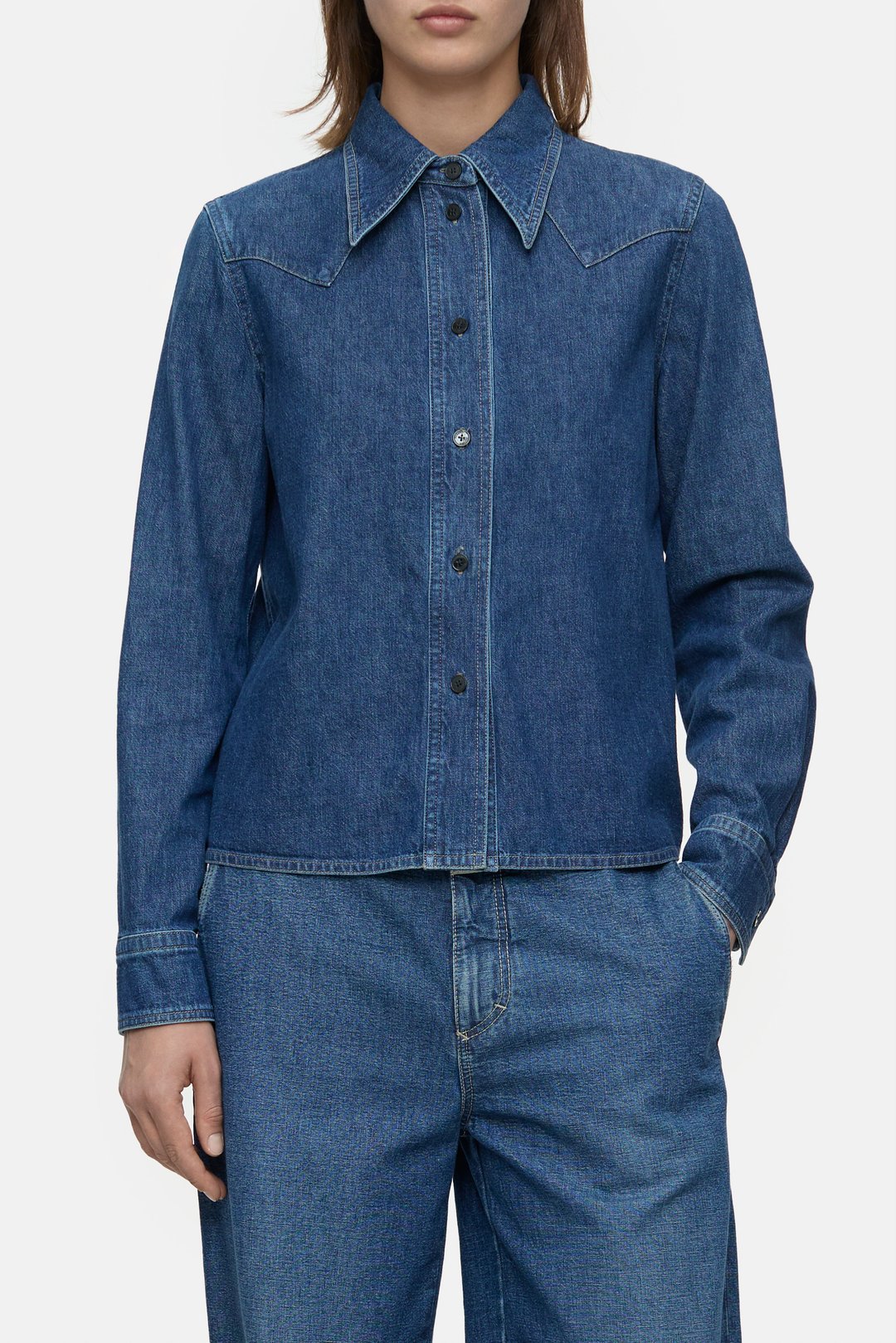 Camicia denim mid blue