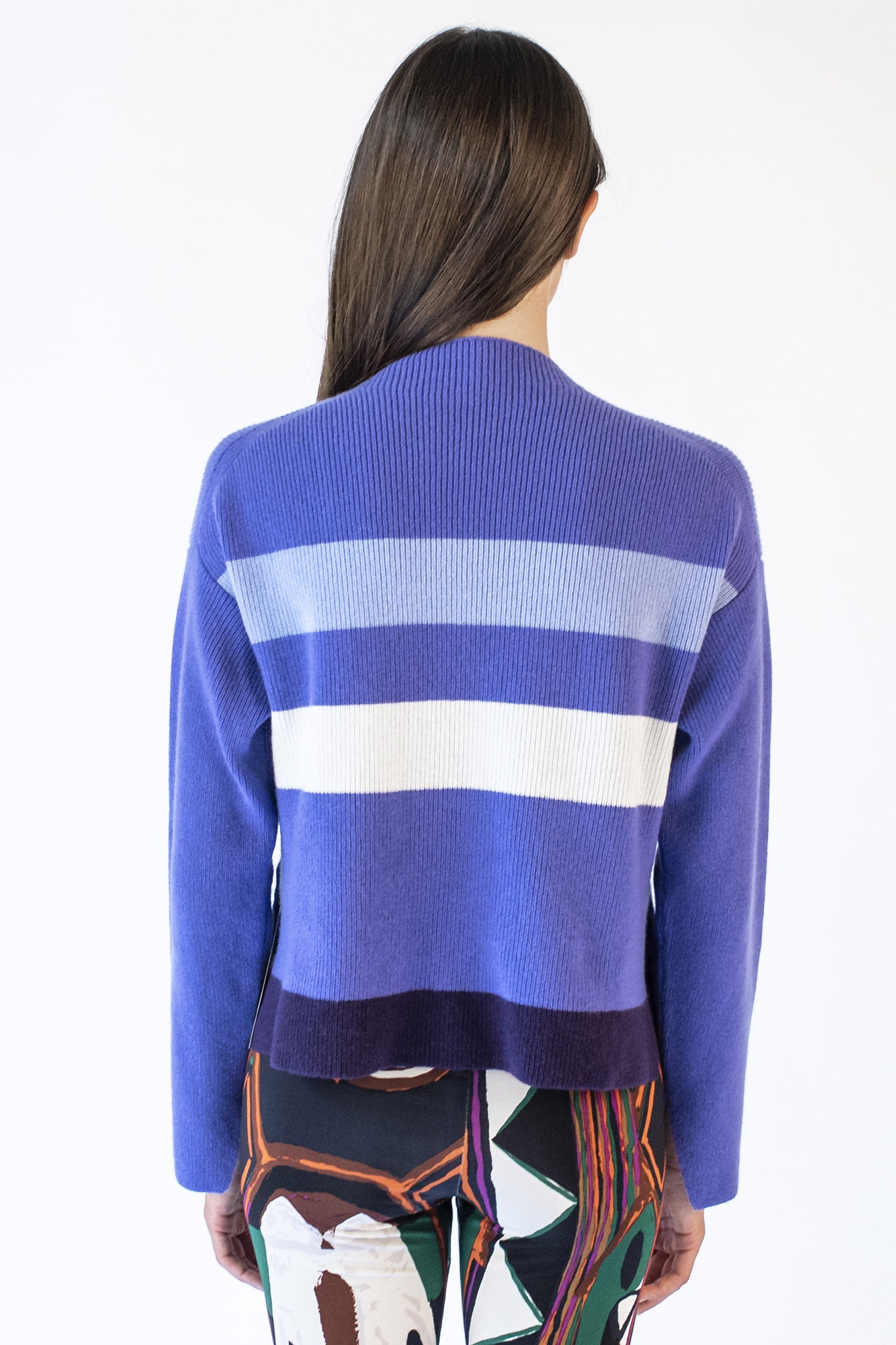 Virginia crater neckline striped sweater