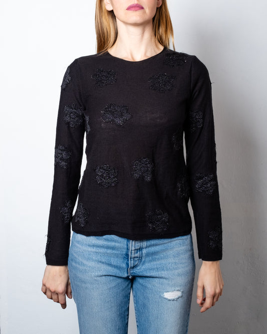 Black floral sweater