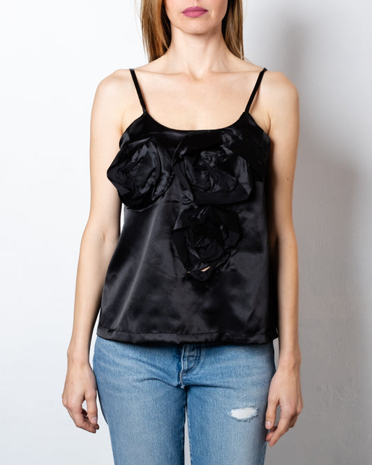 Top with black applied flowers