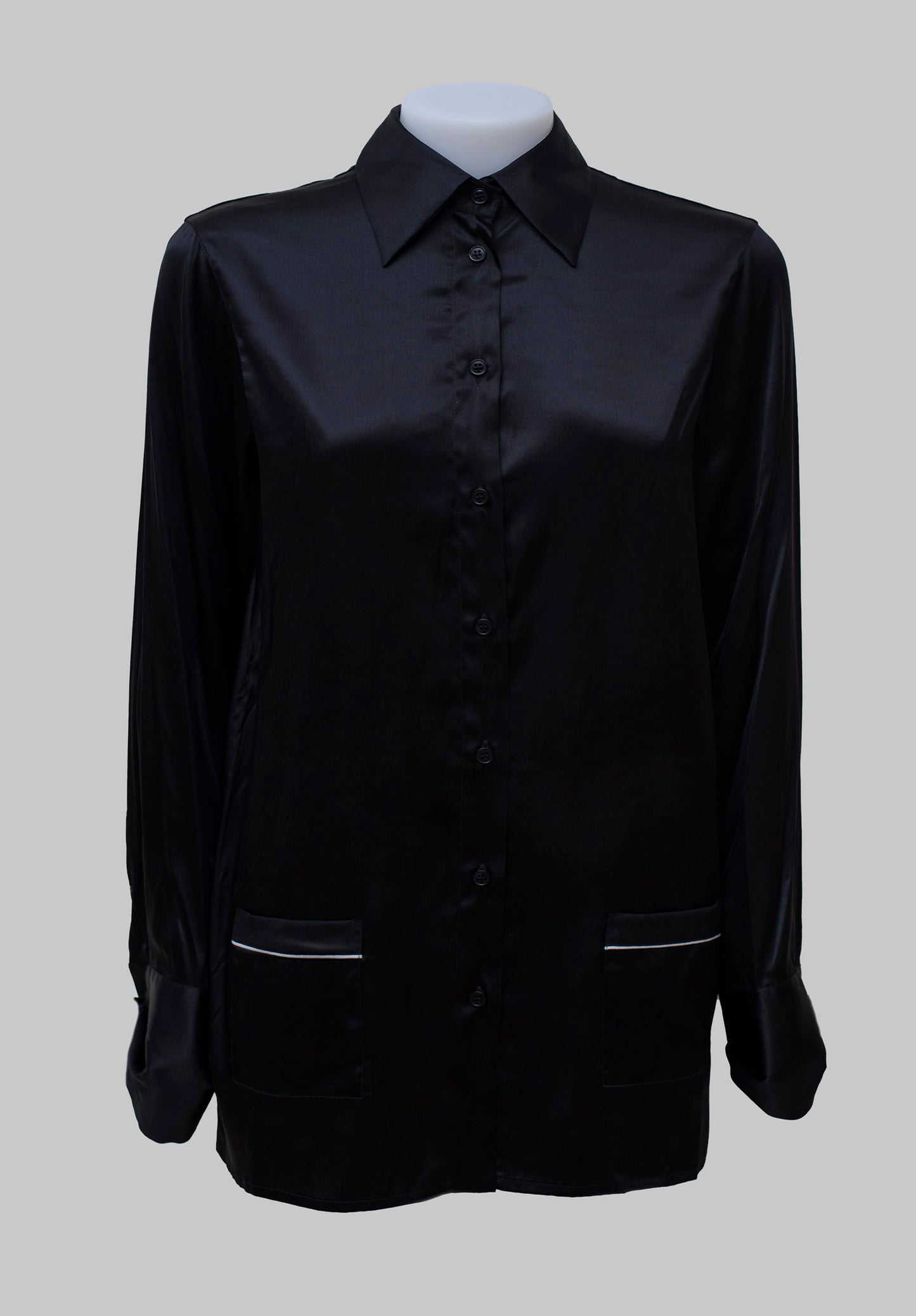 Black silk shirt