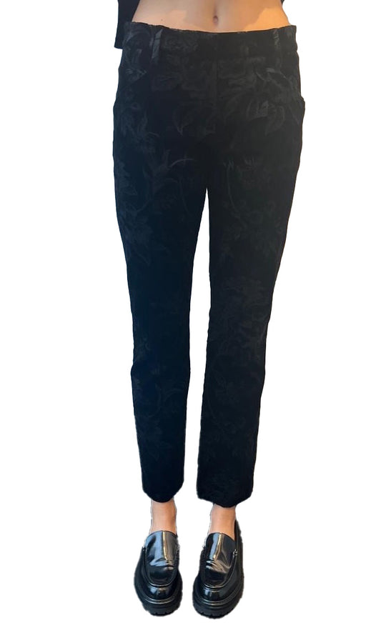 Pantalone Velluto broccato nero