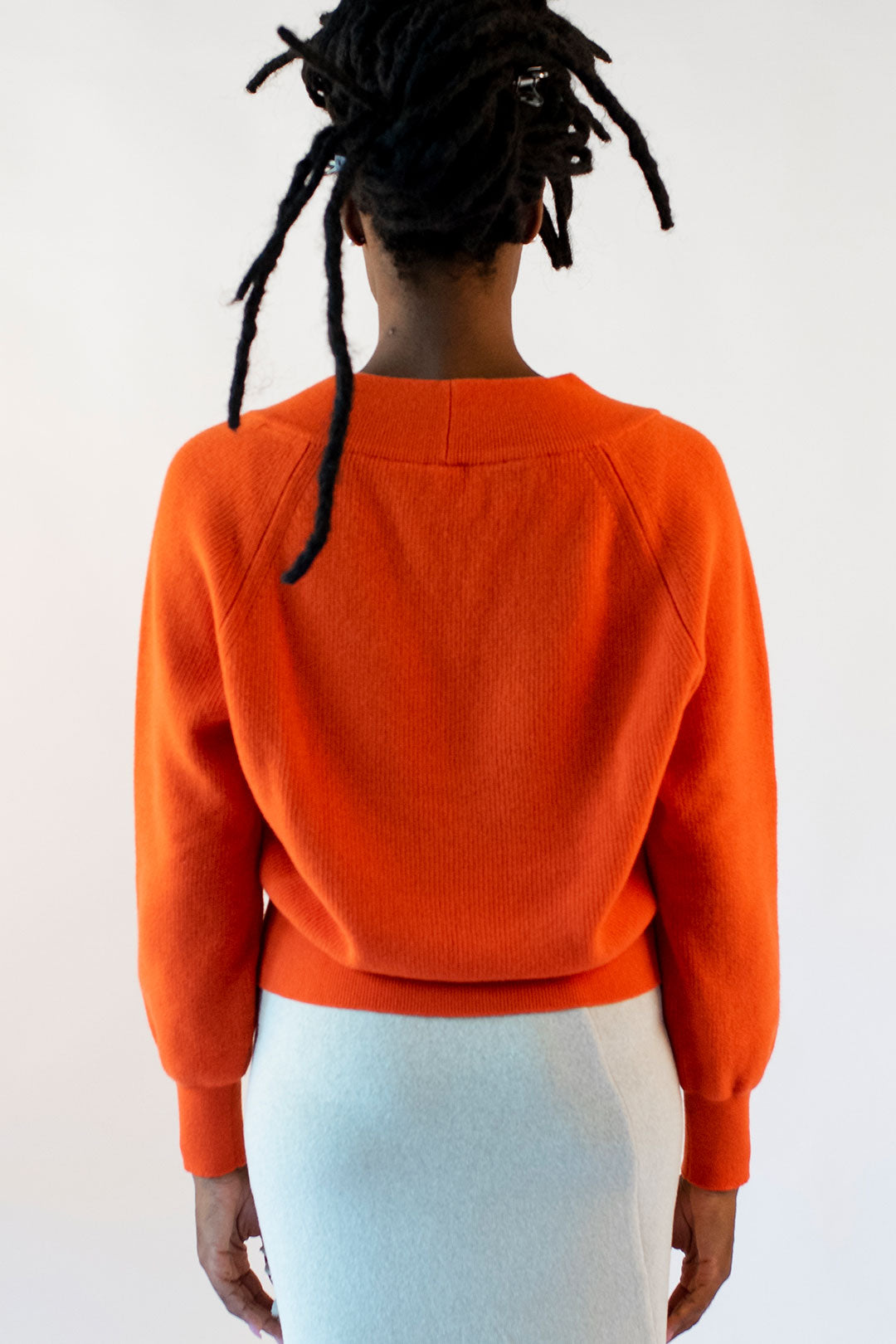 Francesca orange V-neck sweater