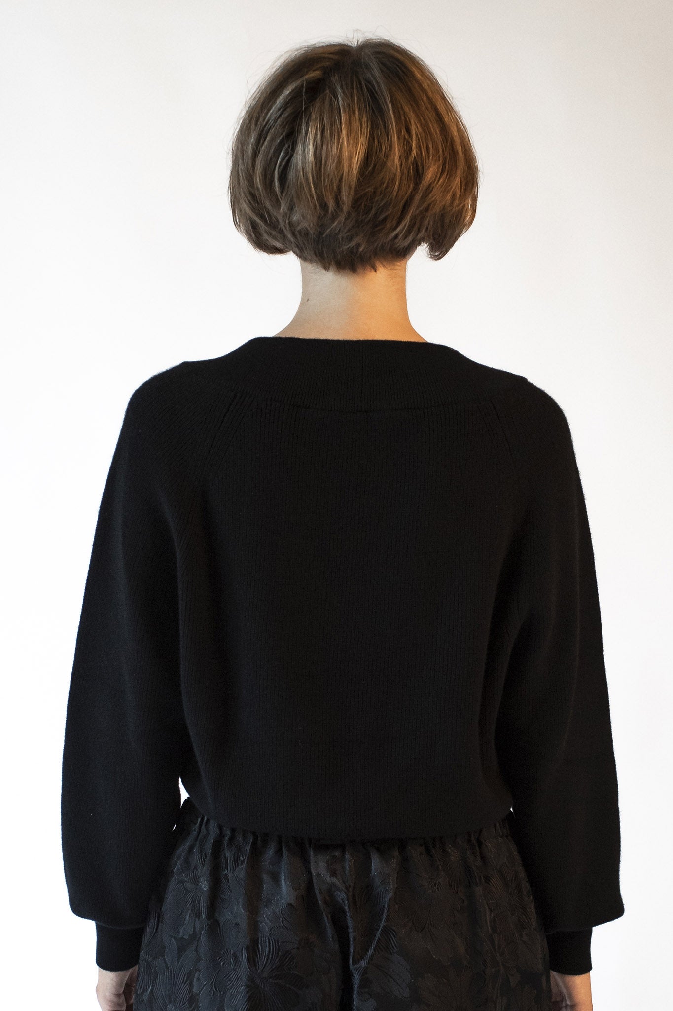 Francesca black V-neck sweater