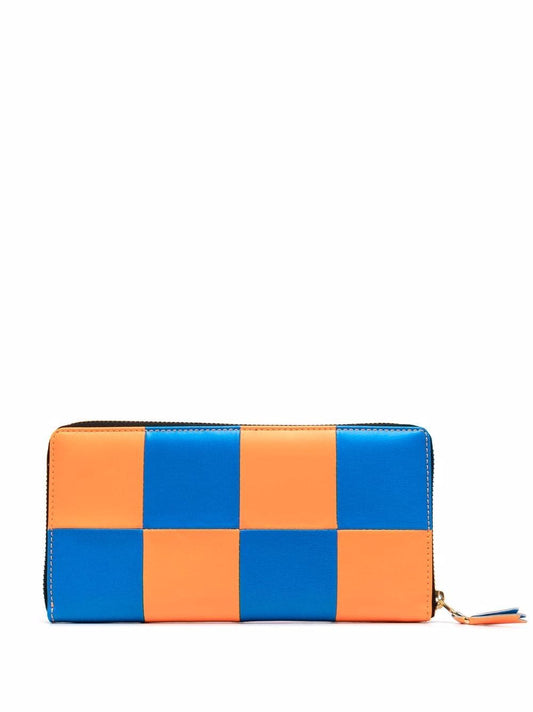Fluo Squares wallet -Orange / Blue