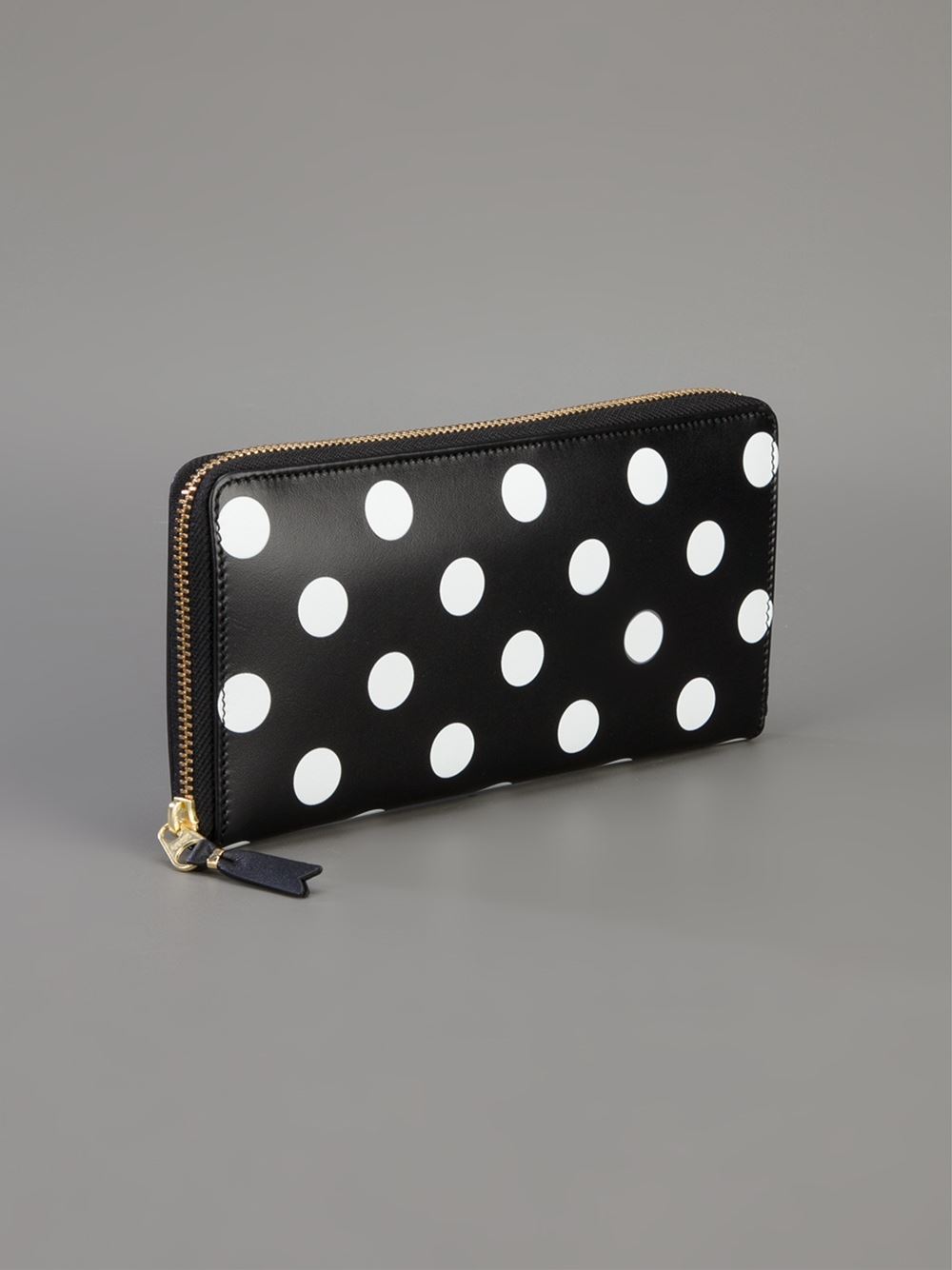 Leather polka-dot purse- Black