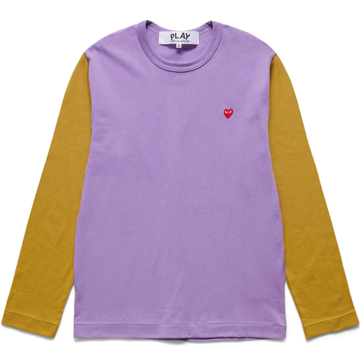 Color block long sleeve t_shirt in Purple/Olive
