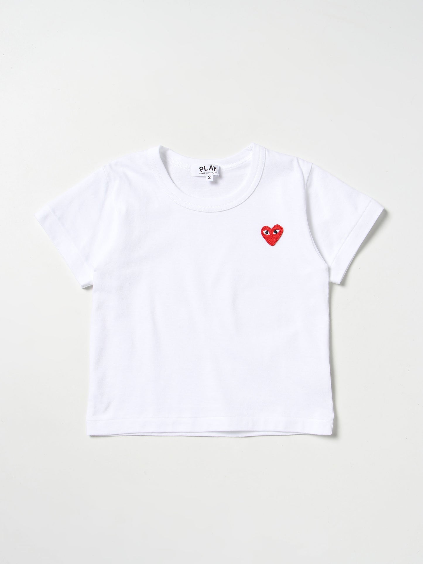 T-shirt bambino bianca cuore rosso