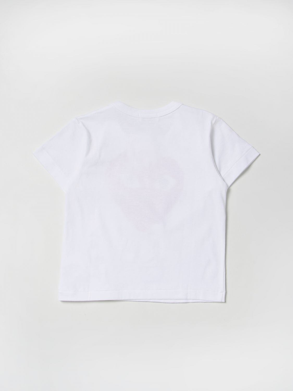 T-shirt bambino bianca con stampa cuore rosso