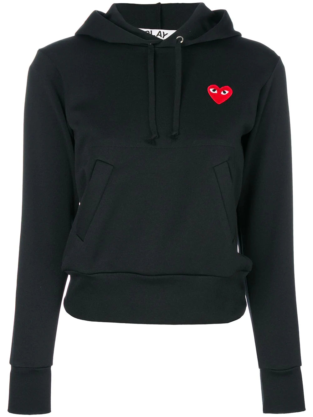 Heart-patch black hoodie